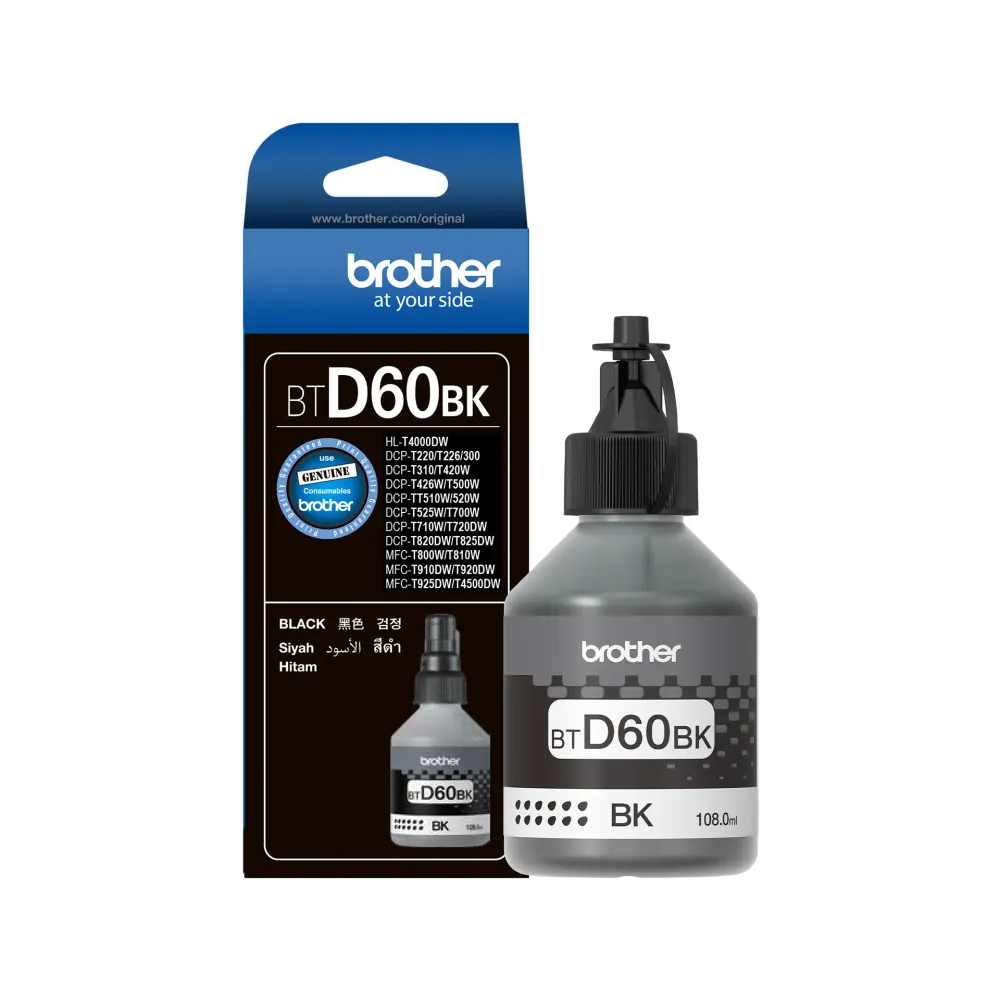 Brother BTD60BK Genuine Black Ink Bottle