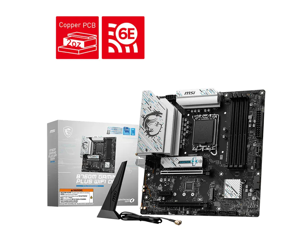 MSI B760M GAMING PLUS WIFI DDR4 Motherboard (Open Box, 2 Year Warranty)