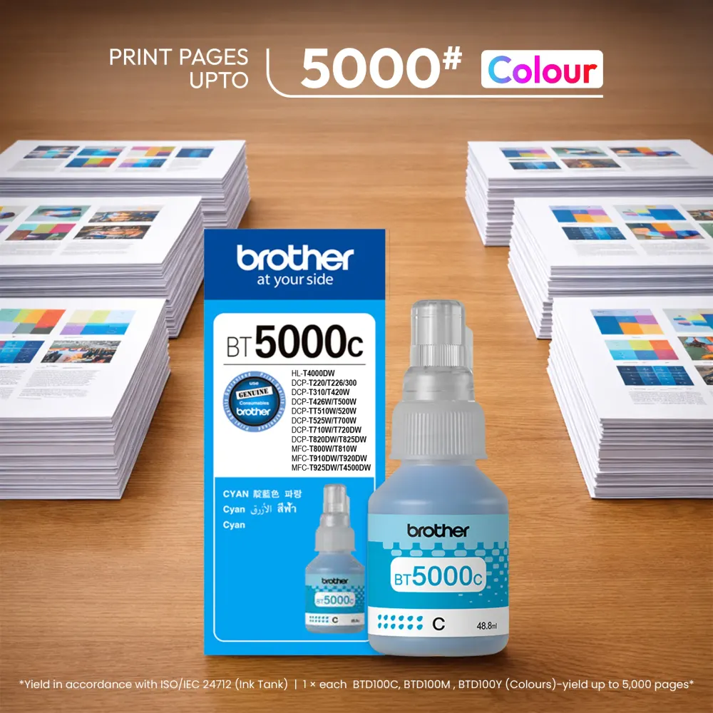 Brother BT5000C Genuine Cyan Ink Bottle – image 2