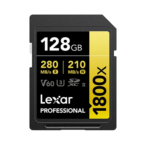Lexar Professional 1800x SDXC UHS-II Card GOLD Series 128GB