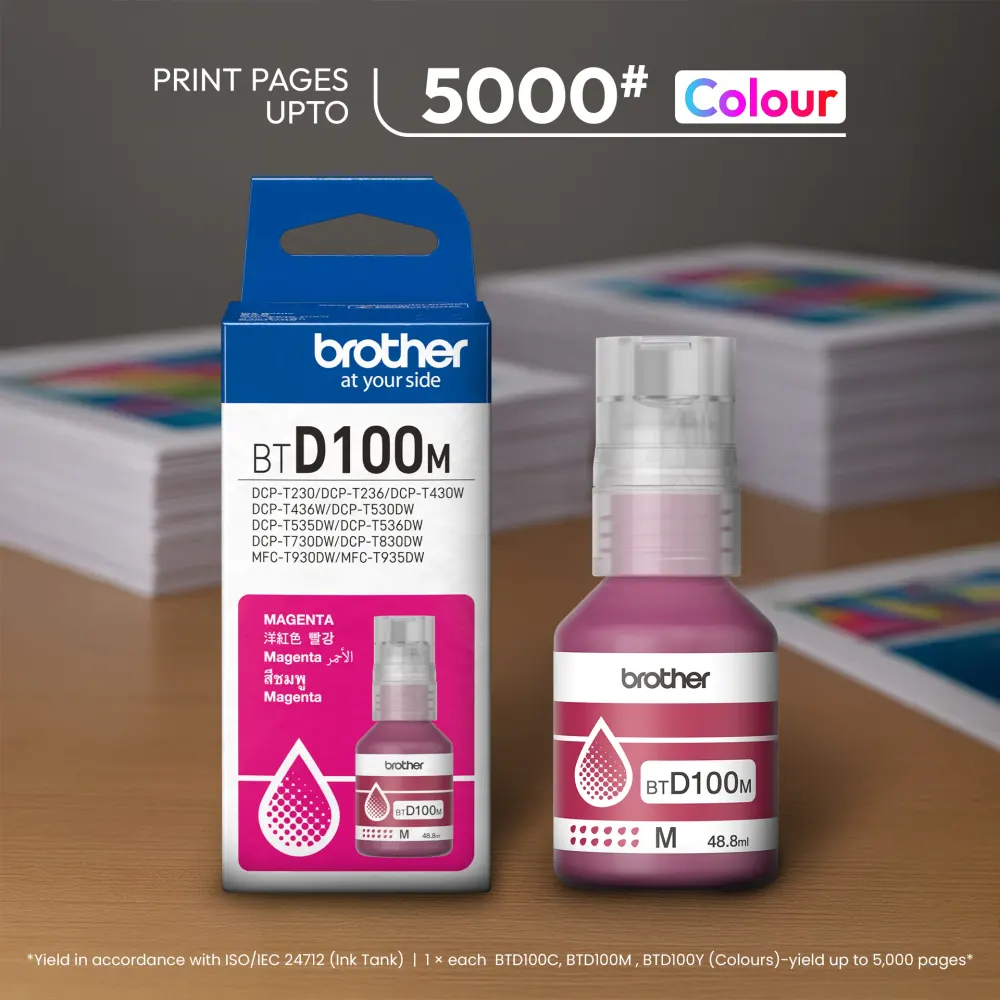 Brother BTD100M Genuine Magenta Ink Bottle – image 2