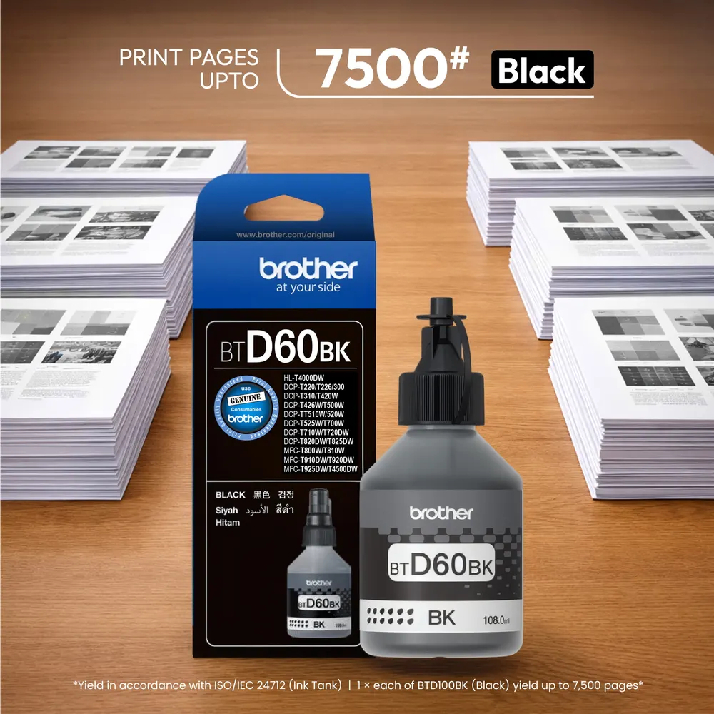 Brother BTD60BK Genuine Black Ink Bottle – image 2
